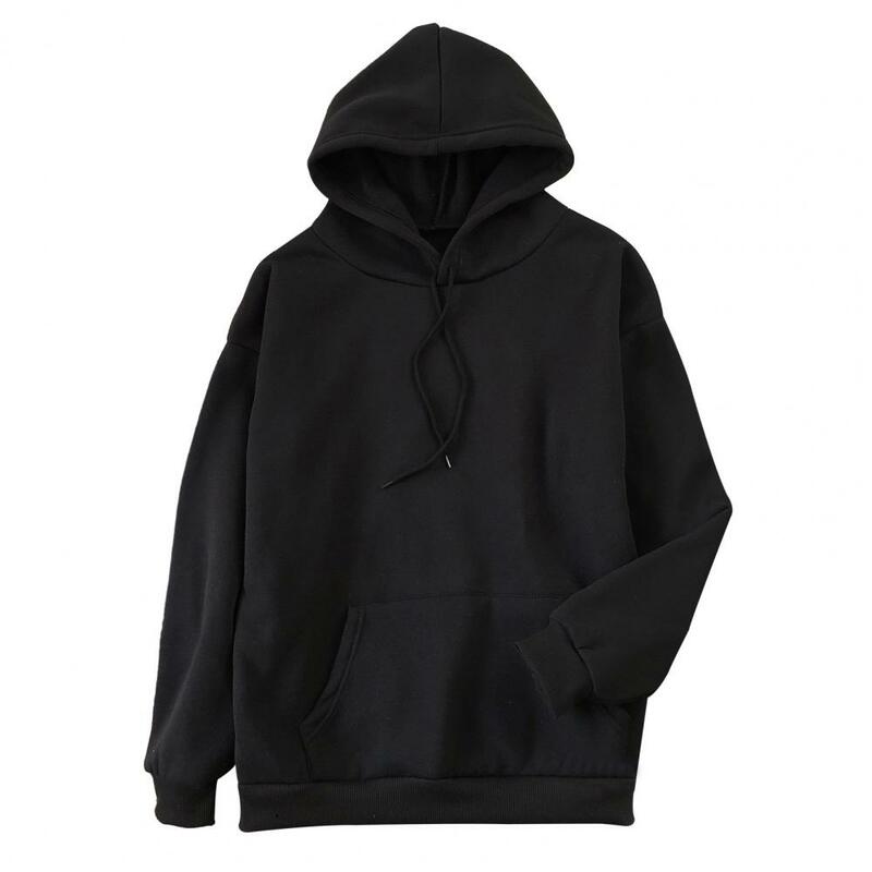 Men Front Pockets Hoodie Stylish Men's Hooded Drawstring Sport Tops Cozy Long Sleeve Sweatshirt with Front Pocket for Autumn
