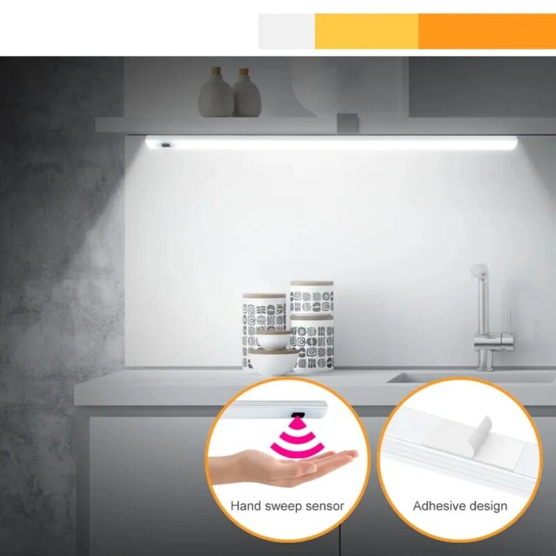 LED Cabinet Light Wireless Motion Sensor USB Rechargeable Induction Night Light Portable Detector Lamp for Wardrobe Hallway