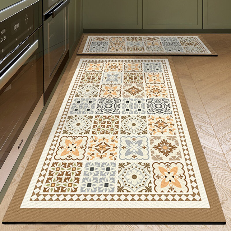 Tappetini da cucina in pelle Pvc tappeto impermeabile a prova di olio antimacchia tappeto resistente ai graffi per la casa tappeto resistente all'usura