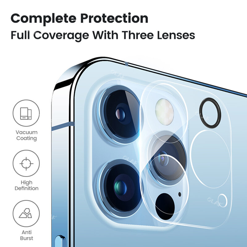 Защитное стекло для объектива камеры с полным покрытием, защитная стеклянная пленка для iPhone 14, 13, 12 Pro Max, 9 HD, 3 шт.