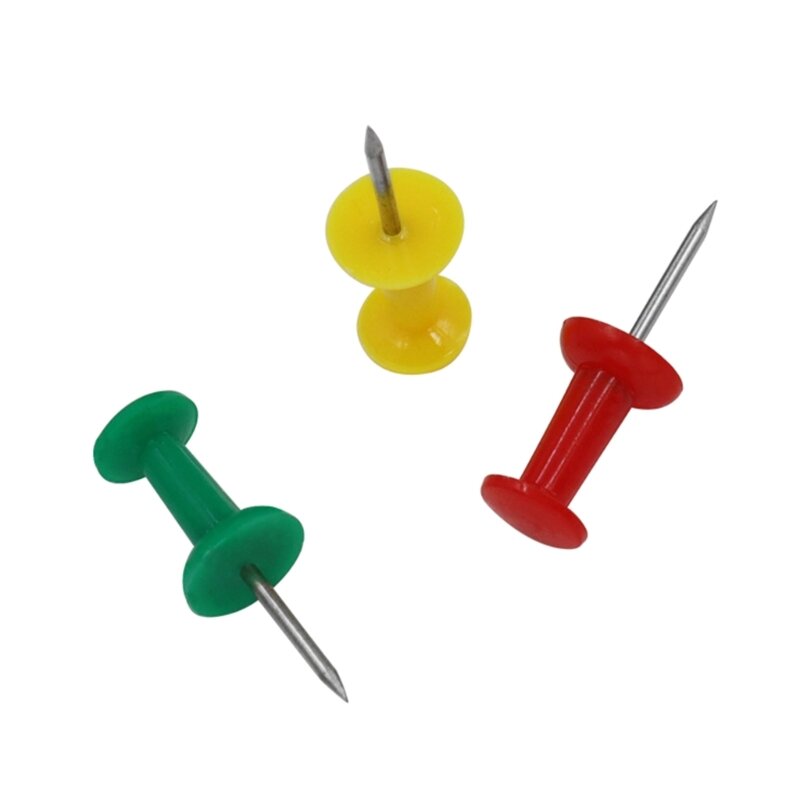 Multicolored Push Pins, 100 Pack Colored Map Tacks with Metal Points for Bulletin Board, Fabric Marking, Picture Hanging