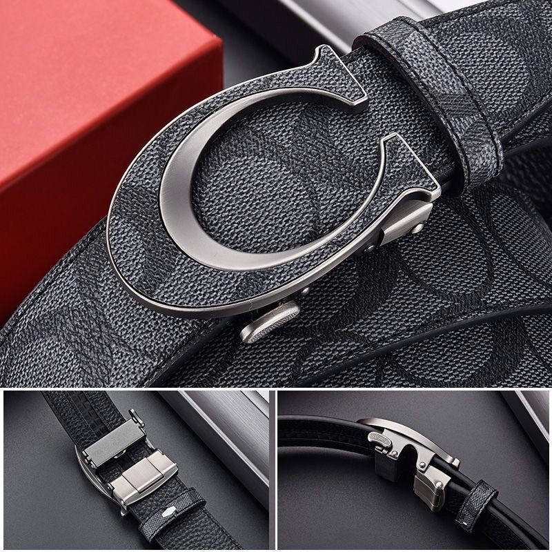 High Quality 3.4CM Luxury Designer Canvas Belts Men Real Leather Belt for women C Buckle lady Dress Strap Women Belt for Jeans