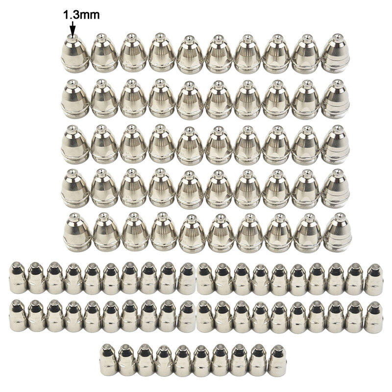 Boquilla de punta de electrodo de Plasma, 100 piezas, P80, 1, 5mm, Compatible con corte 70, corte 80, corte 100, corte 120, máquinas de corte por Plasma