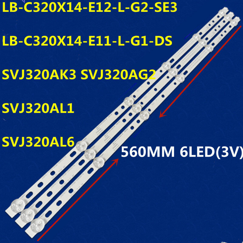 90PCS LED Bar For LB-C320X14-E12-L-G2-SE3 MS-L1850 V2 SVJ320AG2 32D2000 SVJ320AK3 SVJ320AL1 SVJ320AL6 STV-LC32T840WL PH32U20DSG