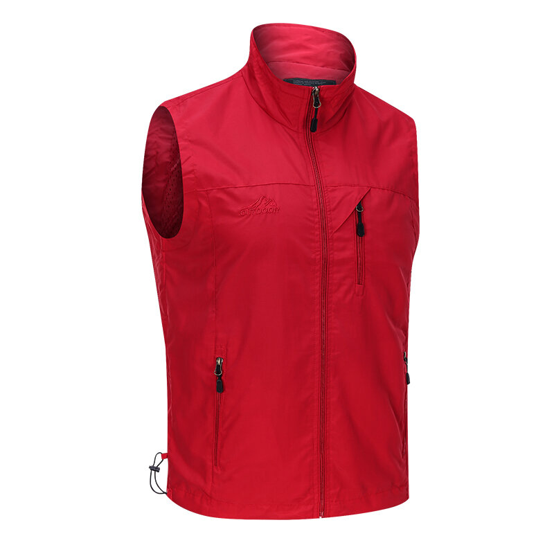 Work Vest Multi Pocket Sleeveless Jacket Embroidered Men's Windbreaker Clothing Waterproof Hunting Jackets Fishing Hiking Vests