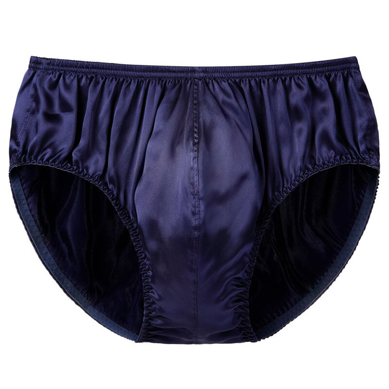 男性用ミディアムサテンシルクブリーフ,日常使用の下着,柔らかく,通気性,滑らか,5色,S-2XL
