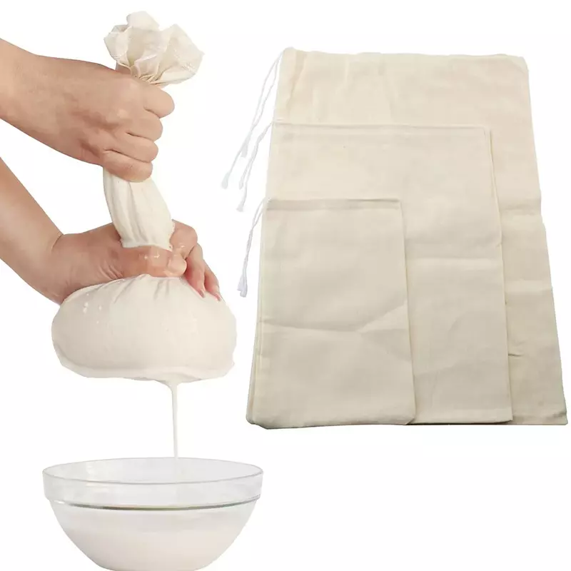 Reusable ผ้าชีส Cheesecloth กระเป๋าสำหรับ Straining Nut ถุงนมเย็นถุงชาโยเกิร์ตกาแฟกรอง Strainers กระเป๋า