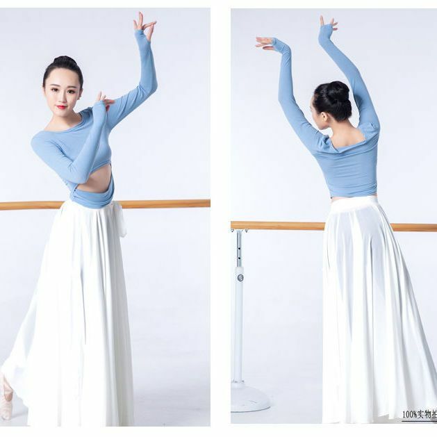 Rok ayun menari, dengan renda satu bagian rok latihan sifon, Rok suara penari, kostum dansa klasik