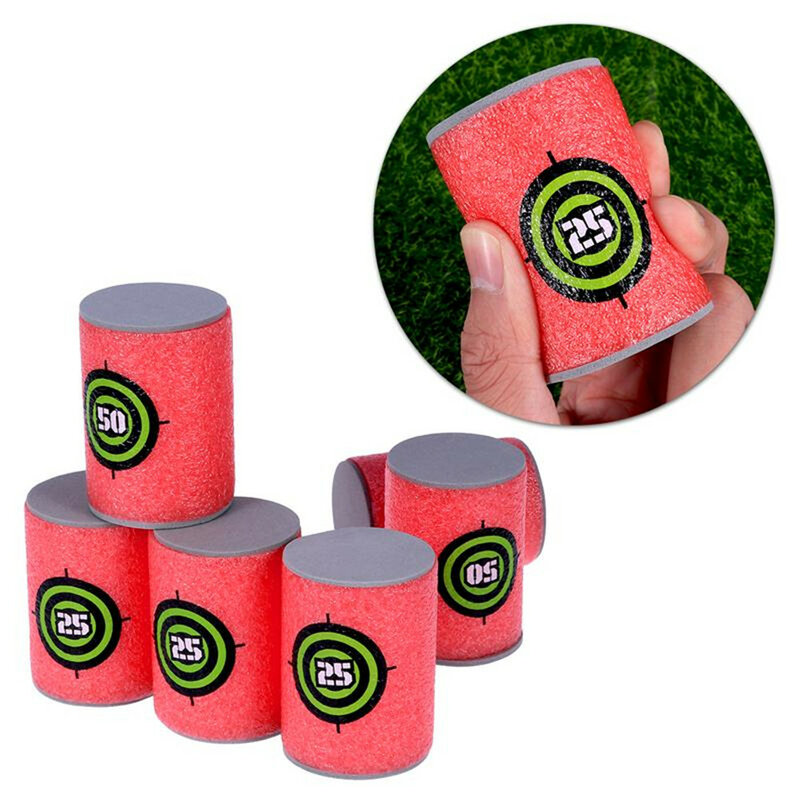 Juguetes de dardos de espuma EVA para Nerf n-strike, suministros de entrenamiento para niños, latas de objetivo, juegos de élite fijos, 6 piezas