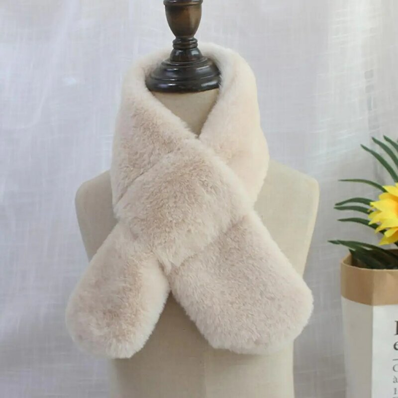 한국 스타일 가을 겨울 양면 토끼털 크로스 칼라 어린이 스카프, 아기 감기 방지 칼라 보온 랩