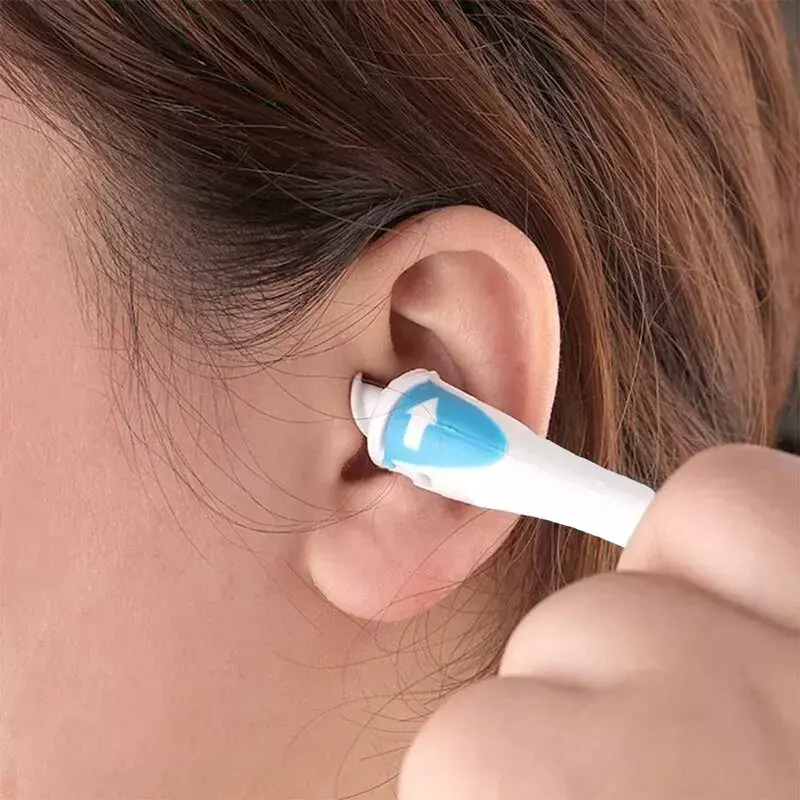 Detergente per le orecchie in Silicone morbido Earpick 360 gradi strumento per la rimozione del cerume 16 punte di ricambio cerume a spirale strumenti per la cura della salute