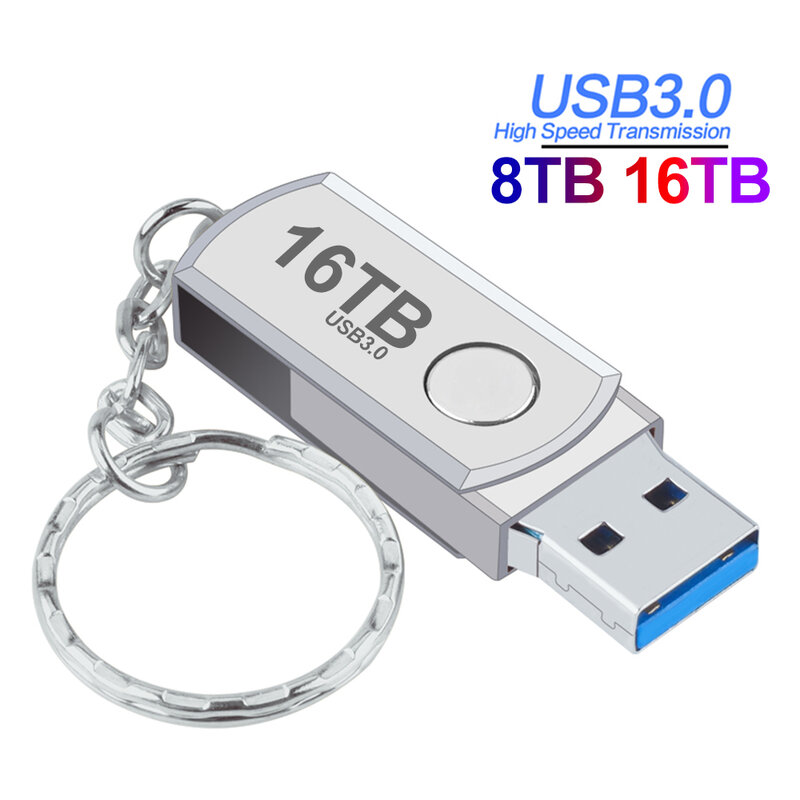 Unidad Flash Usb 3,0 de Metal, Memoria de 16TB, 8TB, 4TB, 2TB, portátil, SSD, regalo, envío gratis