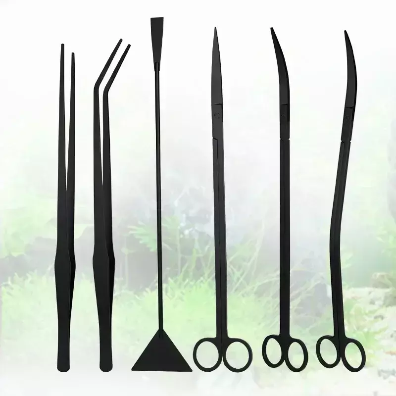 Большой триммер для травы, ножницы из нержавеющей стали, пинцеты 35 см по длине, для аквариума, прямоугольные изогнутые ножницы для ландшафта
