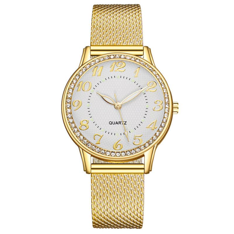 นาฬิกาควอตซ์หรูหราสำหรับผู้หญิง, นาฬิกาข้อมือควอตซ์สายสแตนเลสสตีลลำลองนาฬิกา Relogio Feminino สีดำ2024ใหม่