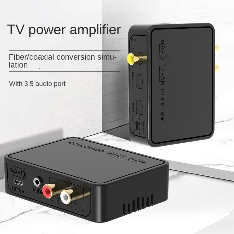 Konverter Audio Koaksial Serat Digital Ke Analog Konverter Dekoder Audio dengan Port Audio 3.5