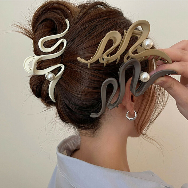Fashion Wave glassato Geometric Hair Claw Clip Trendy Hair Clips morsetti per capelli forcine accessori per capelli da festa per le donne copricapo