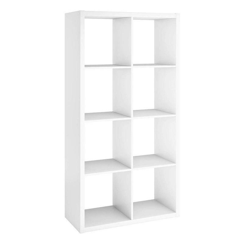 클로셋 메이드 4583 장식 책장, 오픈 백 8 큐브 수납 정리함, 흰색