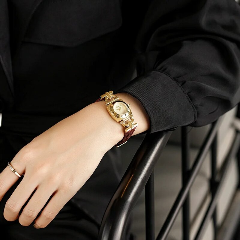 Женские часы, модный ремень из натуральной кожи, водонепроницаемые квадратные часы с японским механизмом, женские часы для школьницы
