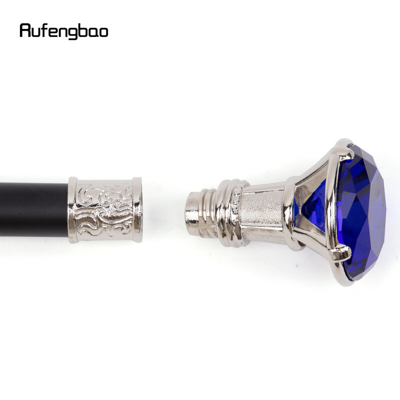 Bâton de Marche Blanc de Type Diamant Violet, Accessoire Décoratif à la Mode, Bouton de Canne de Cosplay Élégant pour Gentleman, 93cm