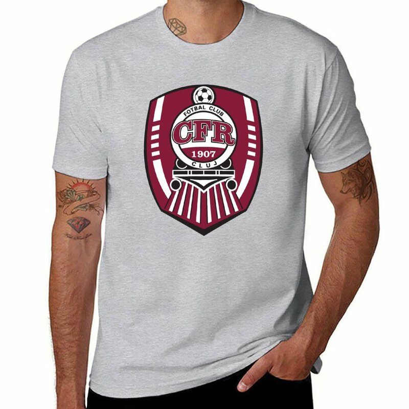 CFR Cluj badge T-Shirt sports fans boys animal print korean fashion heavyweight t shirts for men