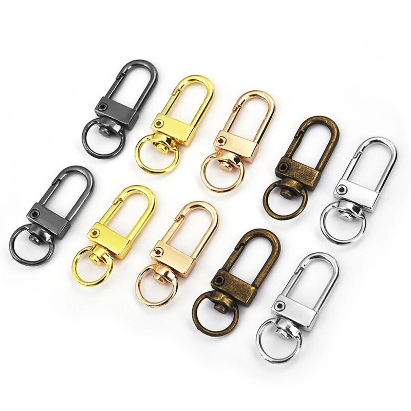 10pcs Carabiner Metal Lobster Clasp Hooks Gold Silver DIY Bag Luggage Accessories DIY Jewelry Finding Making Supplies Keychain