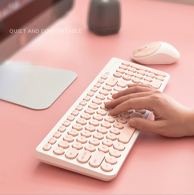 Ik6630 bezprzewodowa klawiatura i mysz Combo przycisk wyciszania laptopa notatnik biurowy do komputera stacjonarnego
