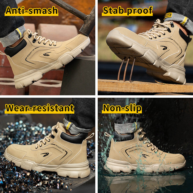 Sepatu Keselamatan Kerja Musim Dingin Sepatu Bot Keselamatan Pria Sepatu Kerja Anti-benturan Sepatu Sneakers Ujung Besi Sepatu Bot Kerja Pria Tidak Bisa Dihancurkan