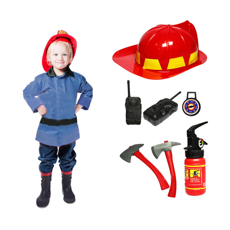 子供のための消防士の置物,5ピース/セット,おもちゃキット,消火器,相互作用,元のような家のロールプレイ,消防士,消防士