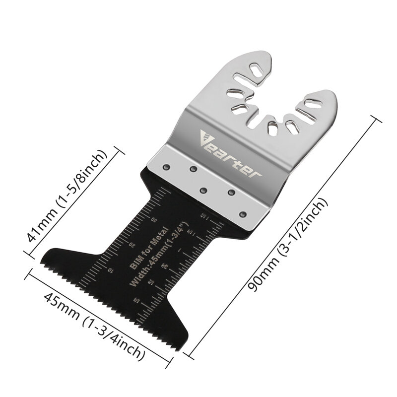 Vearter-herramienta oscilante bimetálica, 4 piezas, 10/20/35/45mm, hojas de sierra para Metal, madera, hierro, clavos, placas de yeso