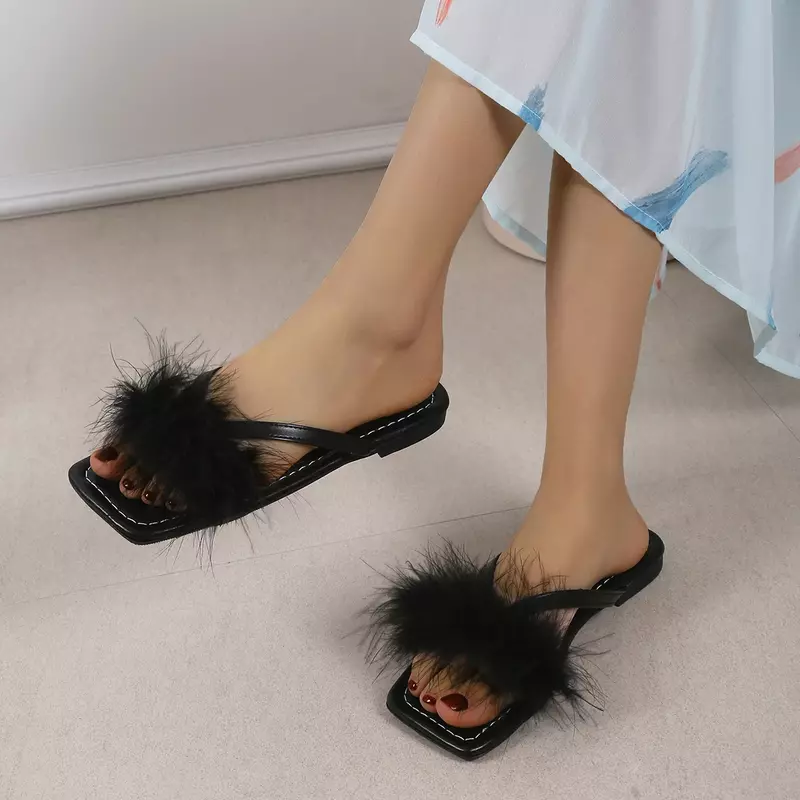 Sandały damskie letnie koreańskie wersje klapki z klipsem wyjściowy modny płaskie na co dzień antypoślizgowe sandały damskie plażowe