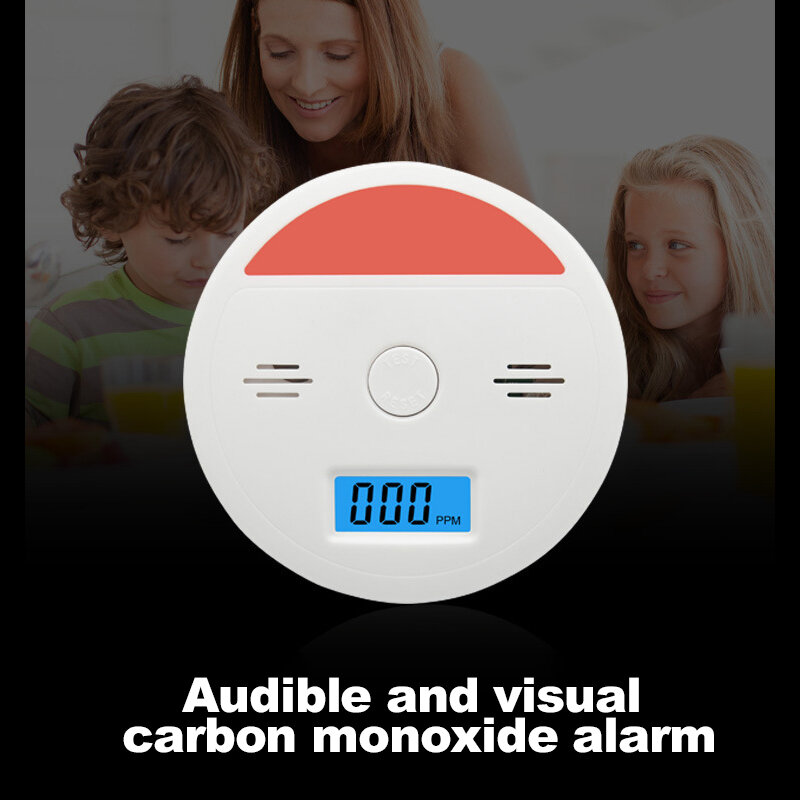 ACJ 독립형 일산화탄소 감지기 LCD 디지털 화면 경고 테스트, CO 화재 연기 누출 센서, 홈 호텔 학교