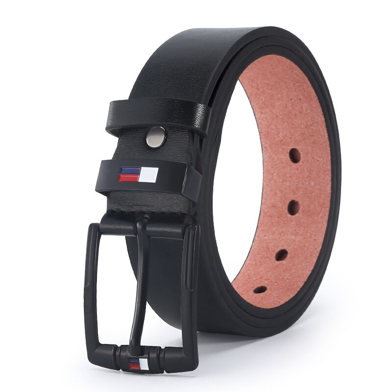 Cinturones de aleación de PU para hombres, cinturones de ocio de negocios con hebilla cuadrada, a la moda, color negro, café y marrón, otoño e invierno, 2021