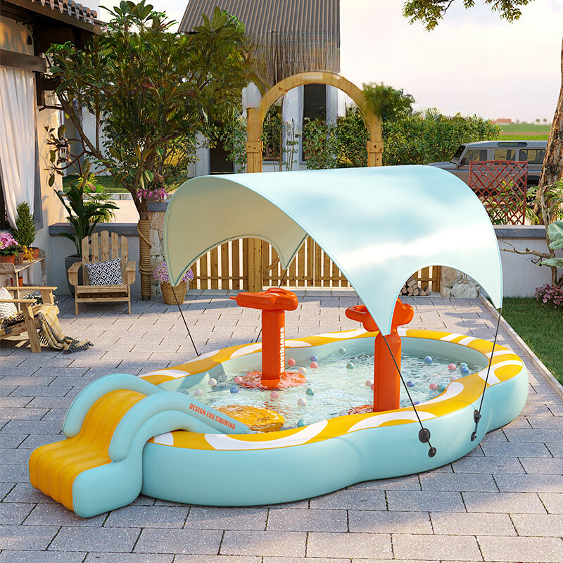 Scivolo piscina gonfiabile casa di rimbalzo festa per bambini parco giochi all'aperto casa di rimbalzo gioco del cortile Nadmuchiwany Dom mobili per bambini