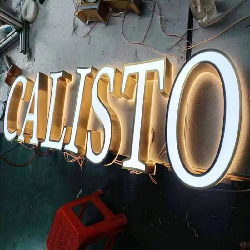 Chiny zweryfikowany fabryczny Dropship hurtowy wyświetlanie logotypu firmowy z podświetleniem LED z podświetleniem 3D napis na zewnątrz