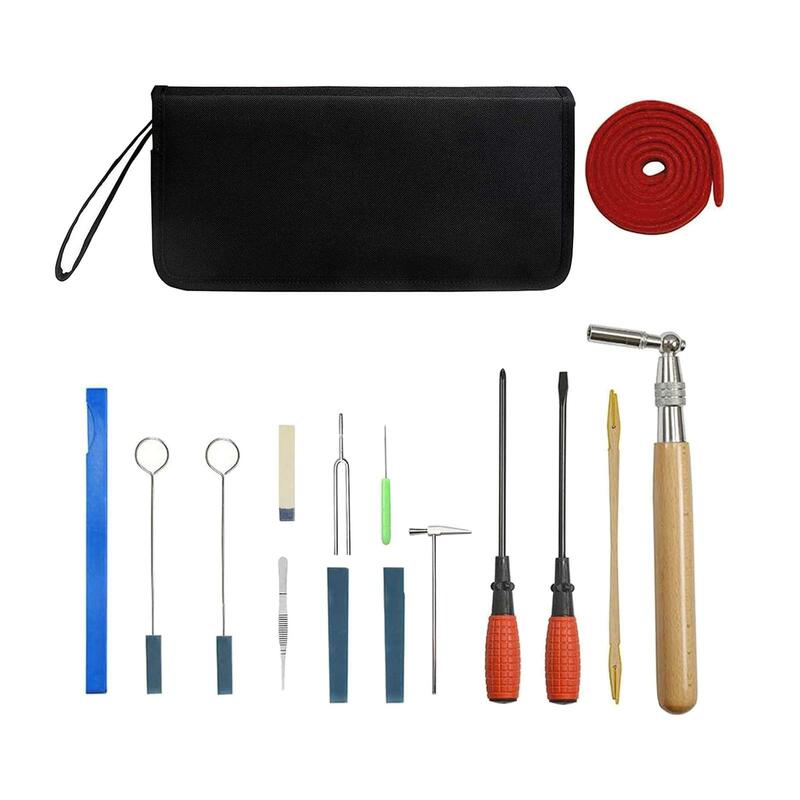 16 Pieces Professional Piano Tuning Kits with Bag Universal for Piano Tuner