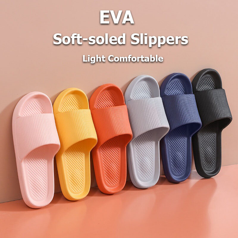 Chinelos leves macios de EVA para homens e mulheres, sandálias confortáveis, chinelos antiderrapantes para banheiro, chinelos de praia, moda casual em casa