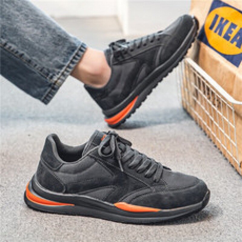 Men's Shoes Spring and Summer New Black Sneakers Men's Fashionable Shoes Casual Running Shoes Men's Breathable Running Shoes Me