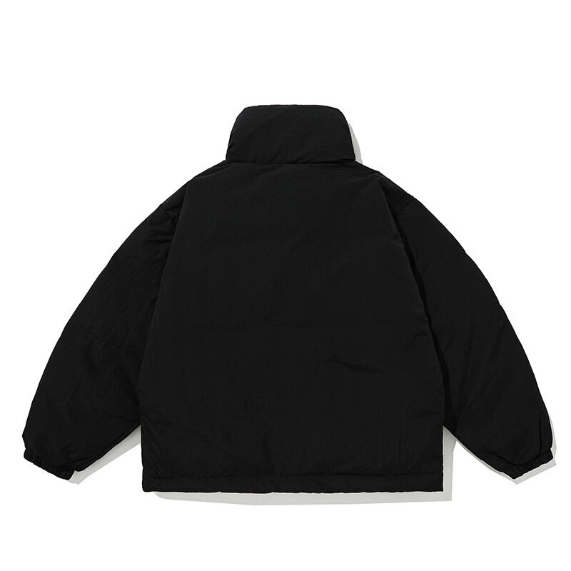 Пуховик мужской с воротником-стойкой, Базовая куртка в японском винтажном уличном стиле, зимний тренд