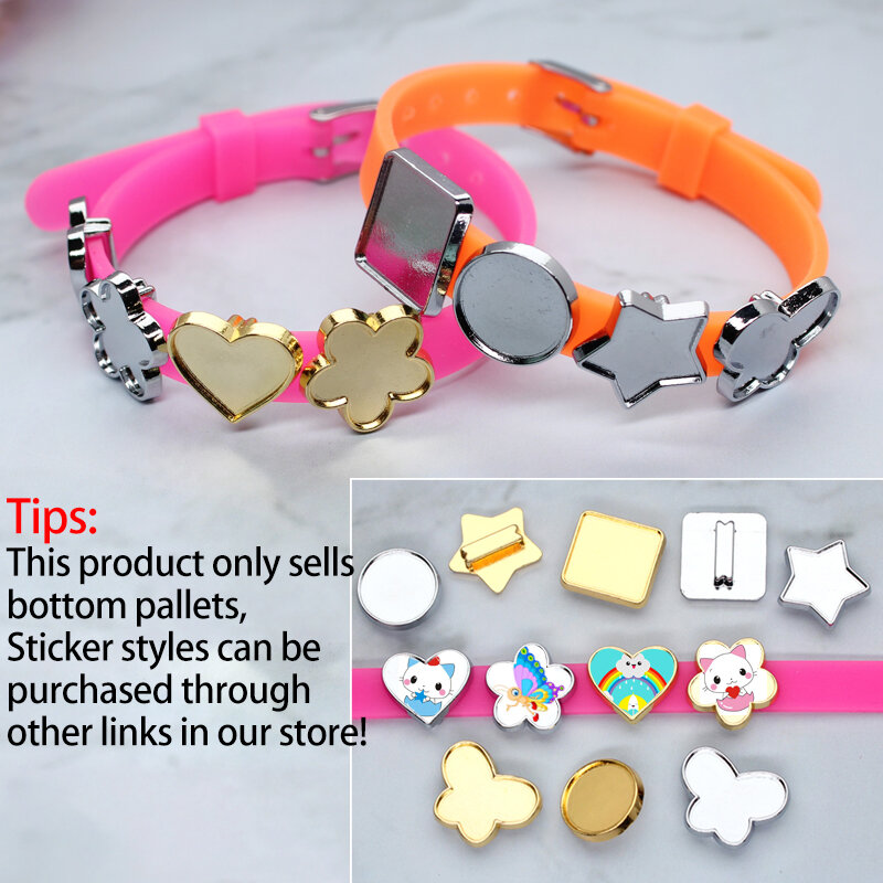 Può mettere adesivo te stesso Slide Charms interno 8mm Fit 8mm cintura collare portachiavi braccialetto cellulare accessori fai da te gioielli regalo