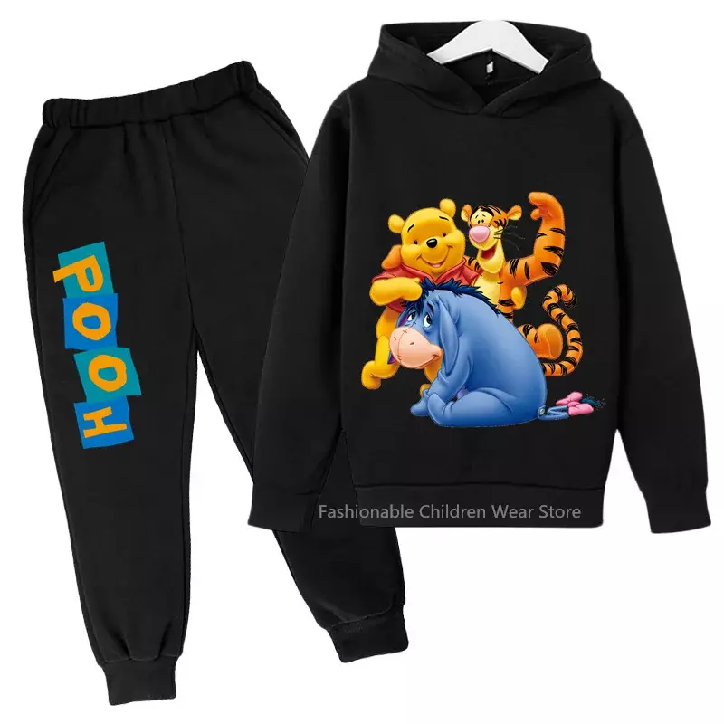 Combo di adorabili pantaloni e felpa con cappuccio per bambini con stampa Tigger di Disney-elegante e funzionale per le avventure all'aperto di ragazzi e ragazze attivi!
