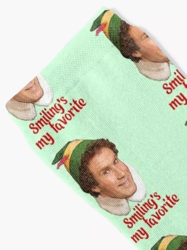 Smiling's my favorite Buddy the Elf Will Ferrell Movie Christmas Socks short tennis designer Luxury Woman Socks Men's