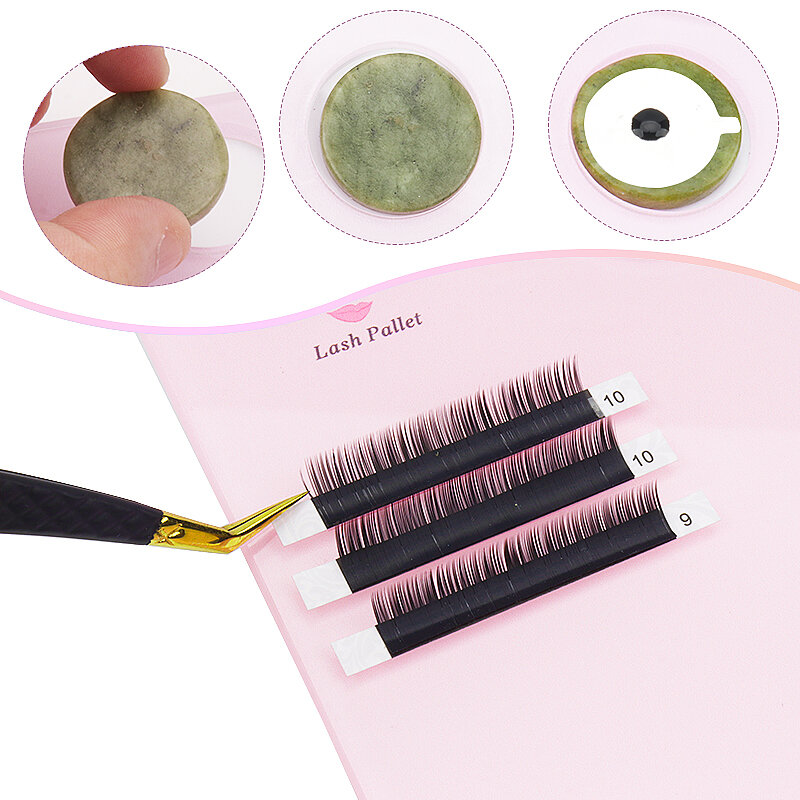 Acrylic Jade Stone Eyelash Extension Plate Tray Grafting Lashes Holder Glue Pallet Board Stand Pad Makeup Tools