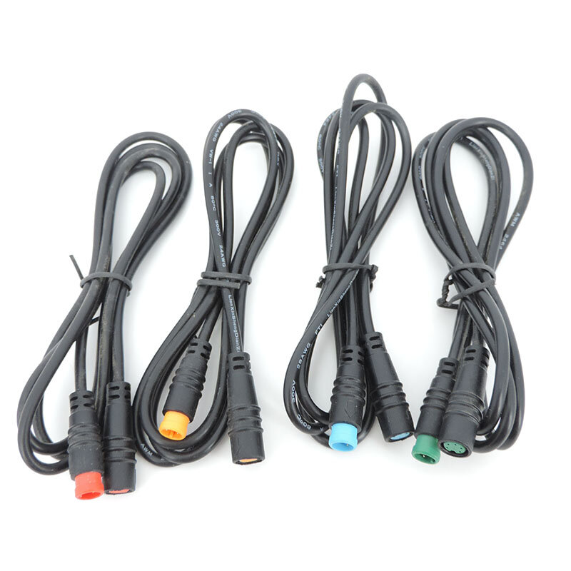 Удлинительный кабель M8 2 3 4 5 6 Pin для электрического велосипеда, медный провод, датчик скорости, штекер-гнездо, м/F, водонепроницаемый, 1 м