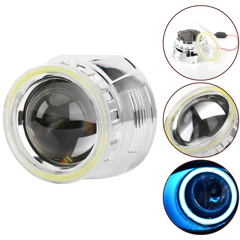 Practical Car LED Bulb DRL COB 7000K White 80mm Circle Daytime Running Lights Made of Durable Materials Set of 2