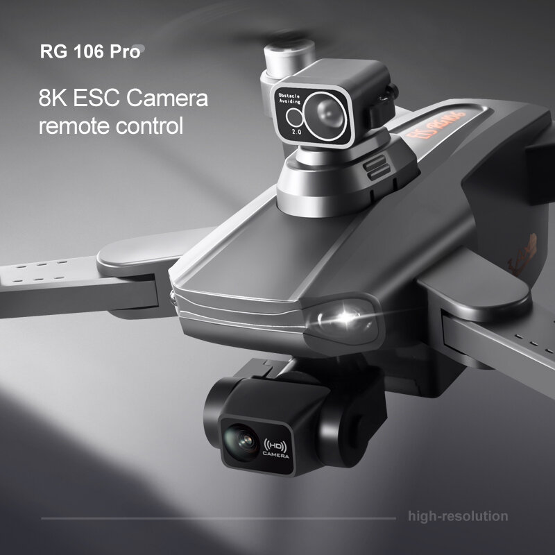 RG106 드론 GPS 8k 듀얼 카메라, 전문가용 4 축 항공기, 브러시리스 접이식 항공 사진, RC 항공기 장난감