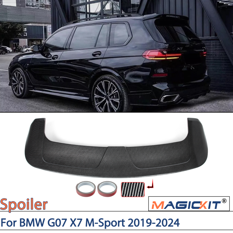 Atap Spoiler bagasi belakang BMW G07 X7 m-sport 2019-2024 tampak serat karbon, Aksesori Mobil