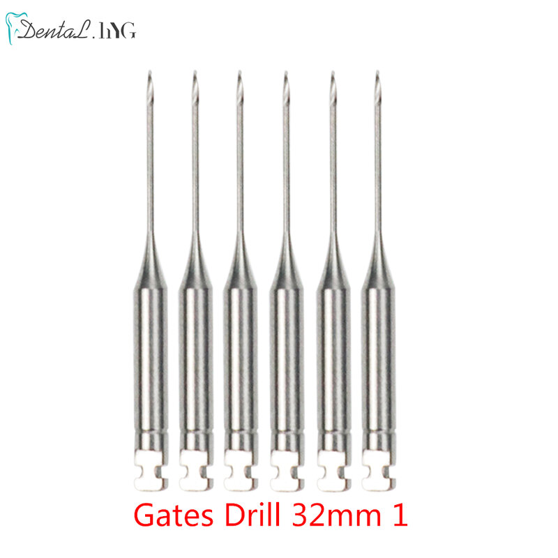 6 Teile/paket Dental Endodontie Tore Bohrer Glidden Rotary 32mm Motor Verwendung Edelstahl Endo Dateien #1-6