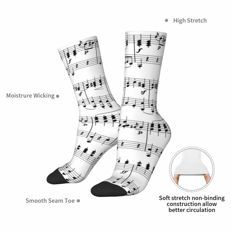 Unisex Harajuku Sweat Absorbing Music Socks, Meias longas para toda a temporada, Acessórios para presentes