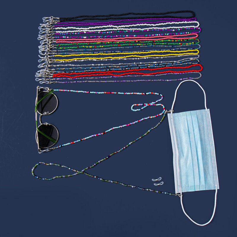 18 farben Mode Lesebrille Kette Retro Perlen Brillen Sonnenbrille Spektakel Kabel Neck Strap String Maske Kette Auge tragen