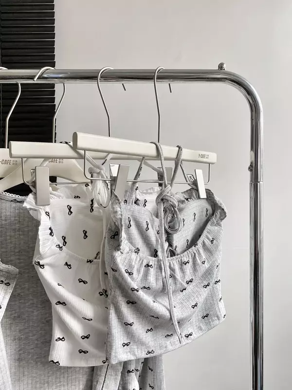 Camiseta con estampado gris para mujer, ropa Harajuku coreana Y2k, estética Vintage, camisetas de manga larga, conjunto de dos piezas, ropa de verano de los años 2000